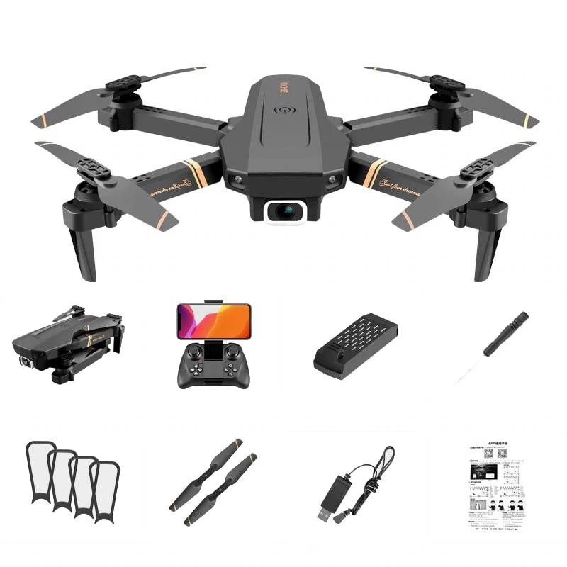 V4 RC Quadcopter Drone With 4K HD Wide Angle 1080p Dual Camera