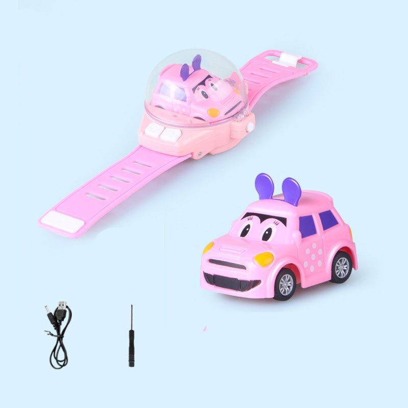 Cartoon Mini Remote Control Analog Watch Car